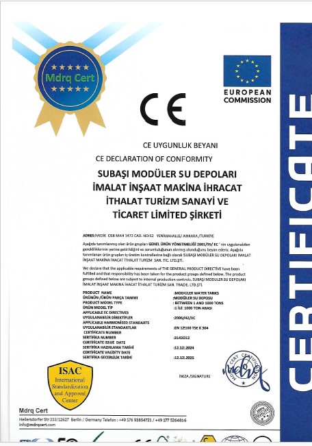 Subaşı Modüler Su Depoları